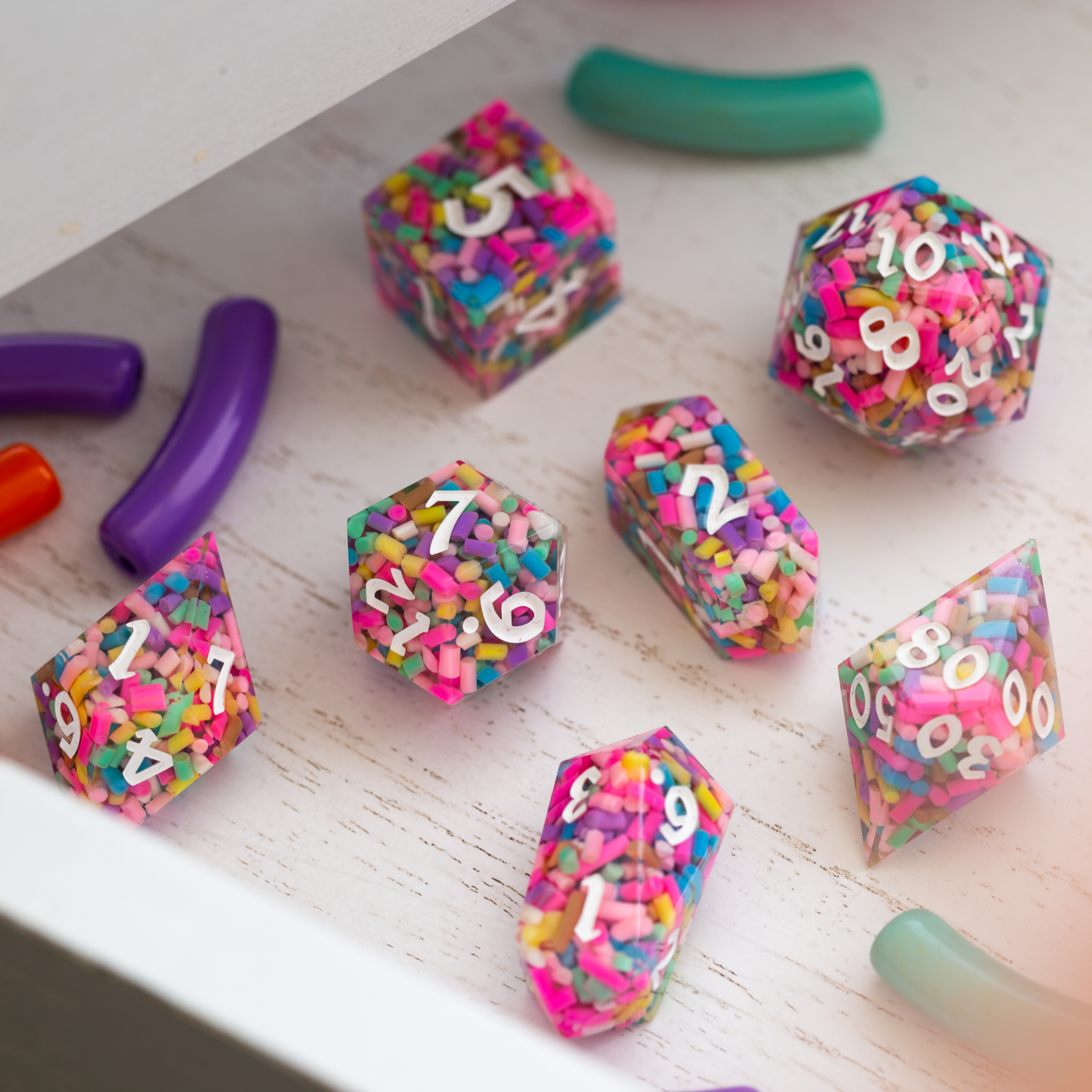 Sugar Rush Handmade Resin DND Dice Set