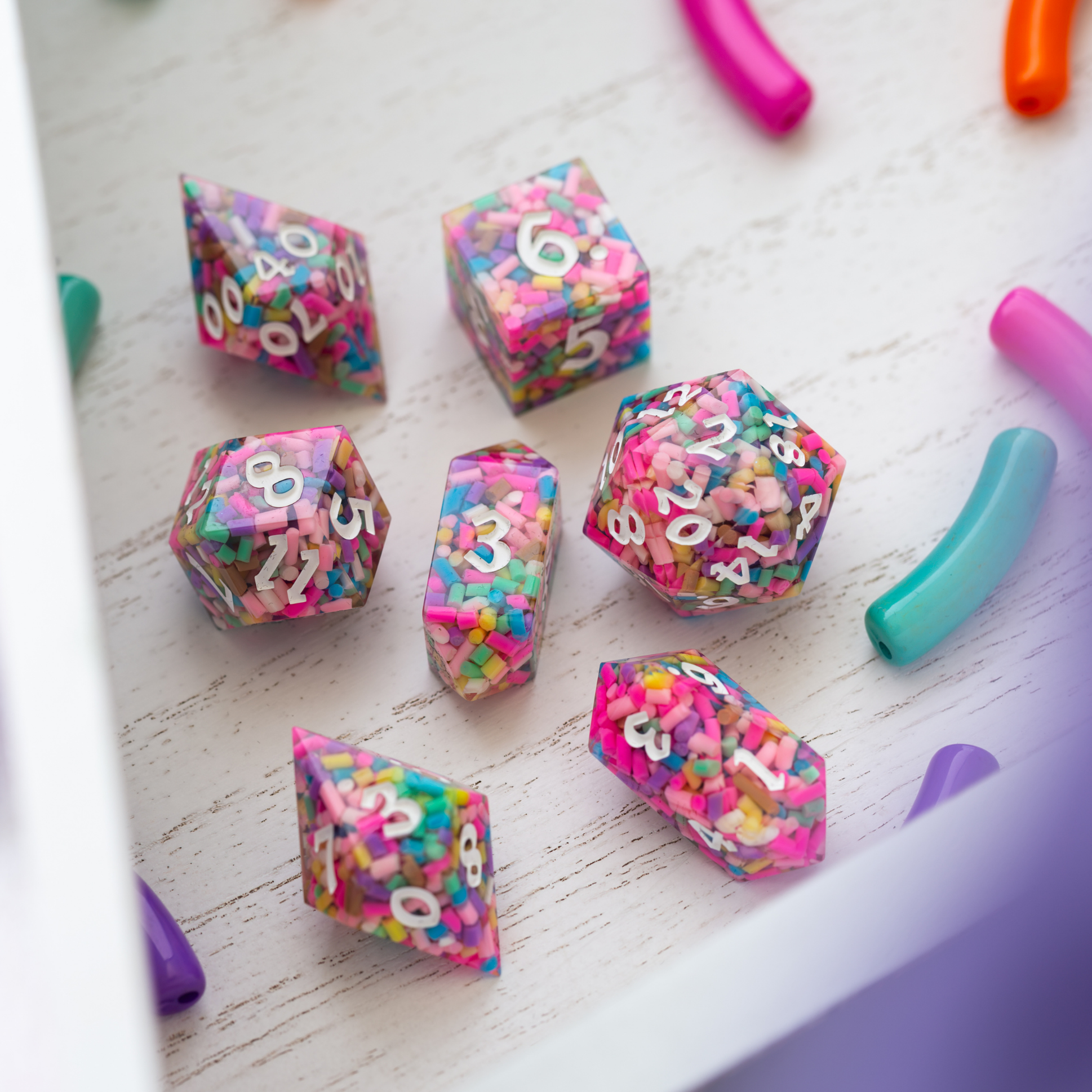 Sugar Rush Handmade Resin DND Dice Set