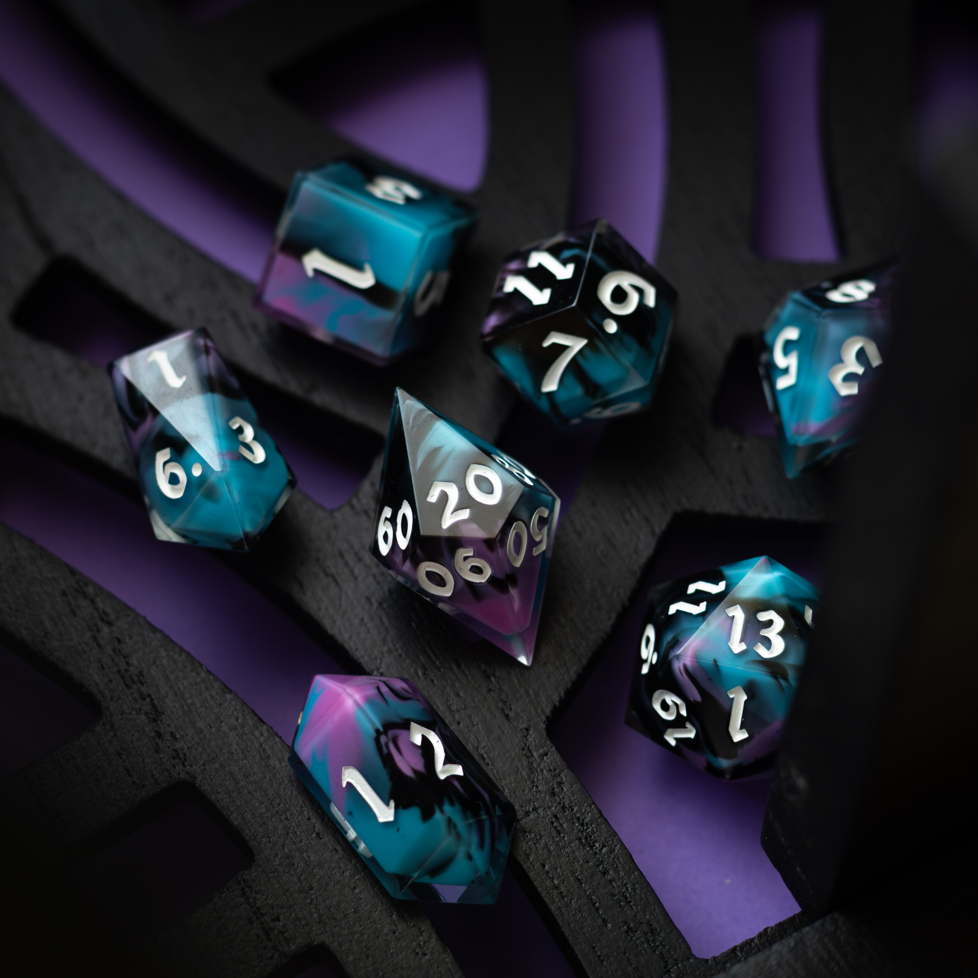 Dark Dream Handmade Resin DND Dice Set