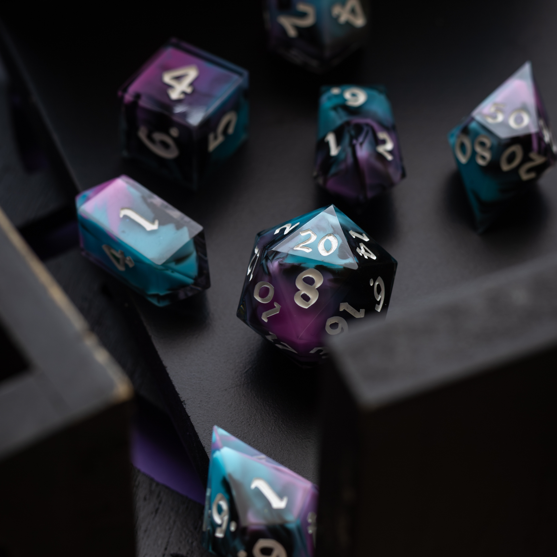 Dark Dream Handmade Resin DND Dice Set