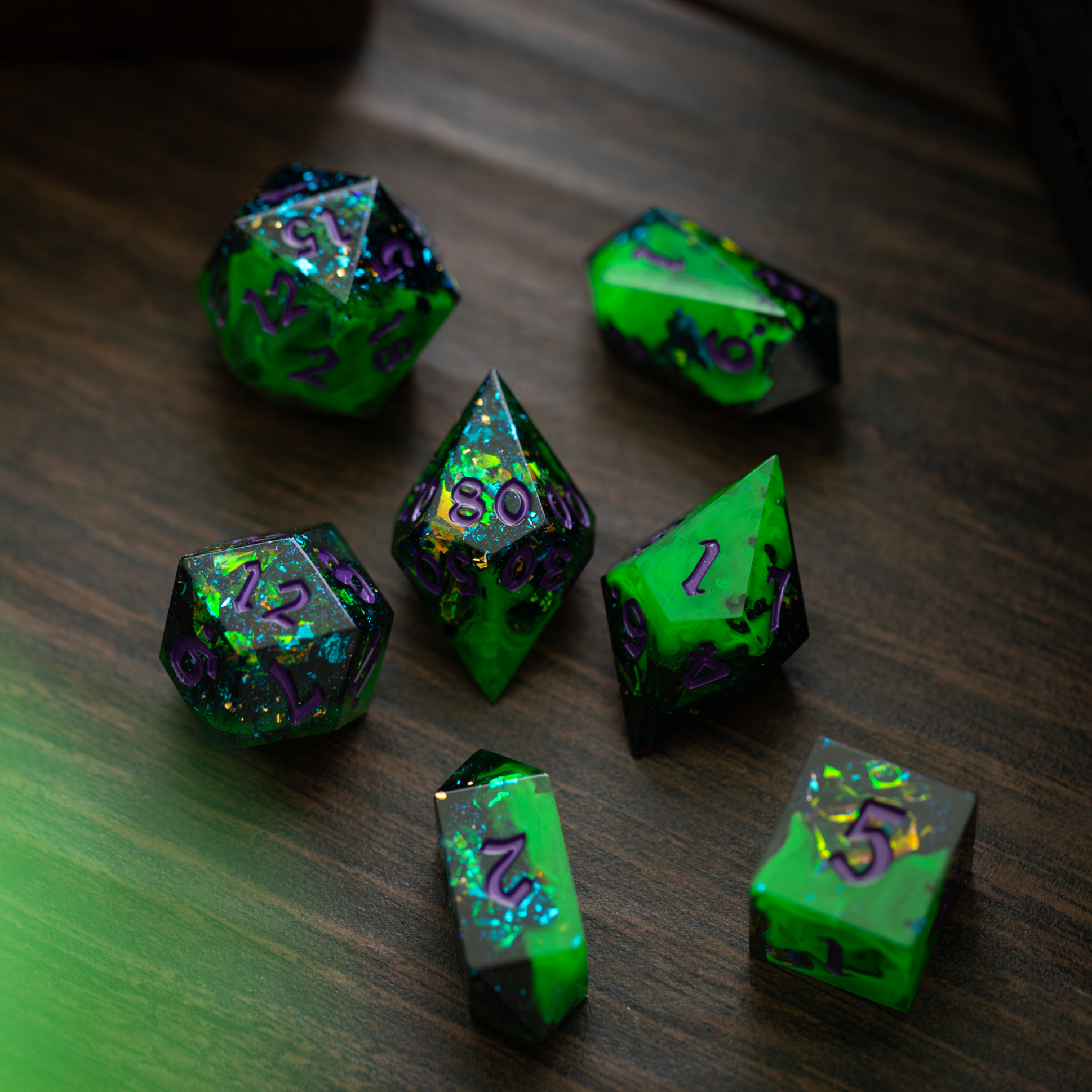 Venomous Rift Handmade Resin DND Dice Set