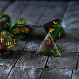 Zoisite Polyhedral Gemstone DND Dice Set
