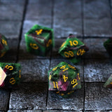 Zoisite Polyhedral Gemstone DND Dice Set