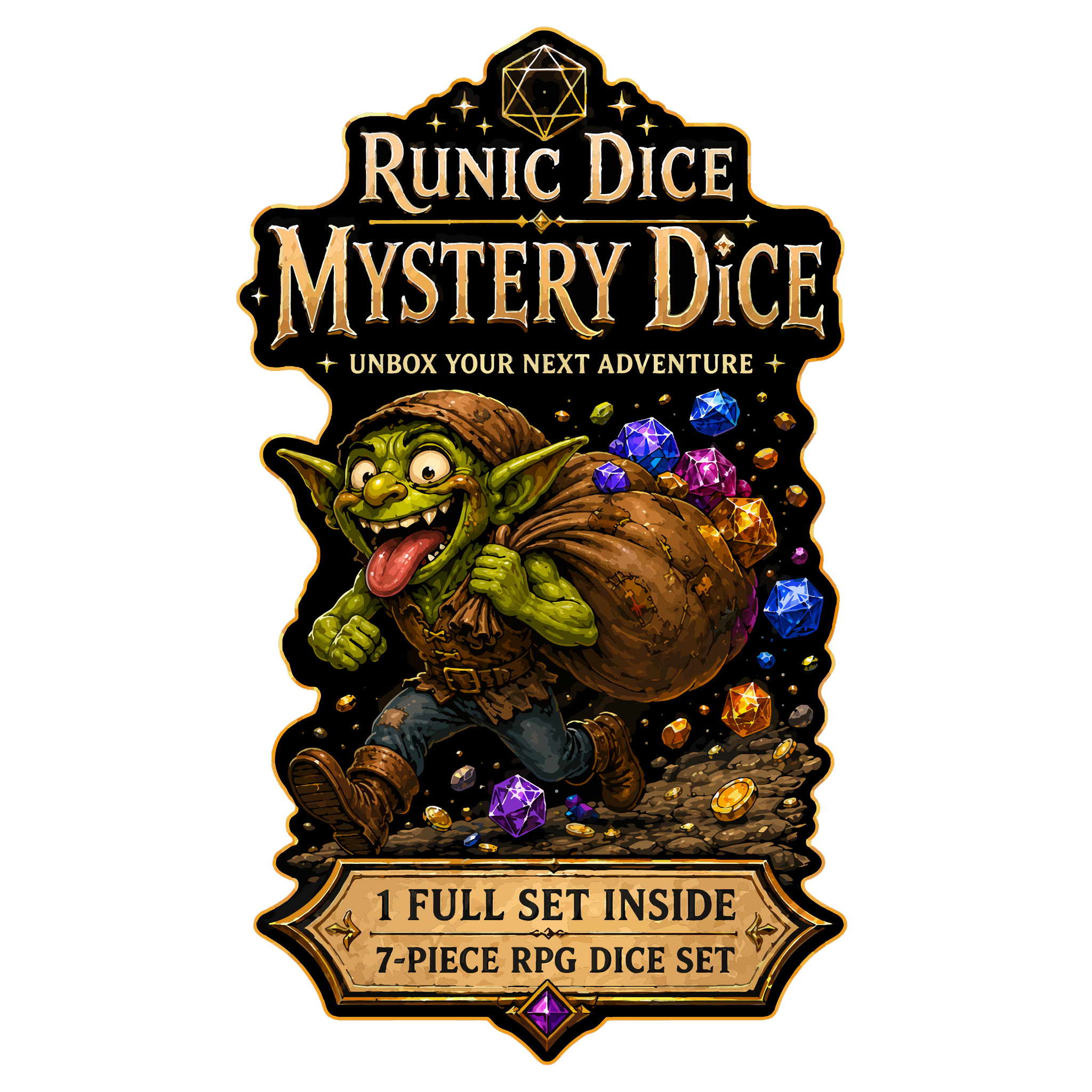 Mystery Acrylic Dice Grab Bag — Full 7-Piece RPG Dice Set Inside