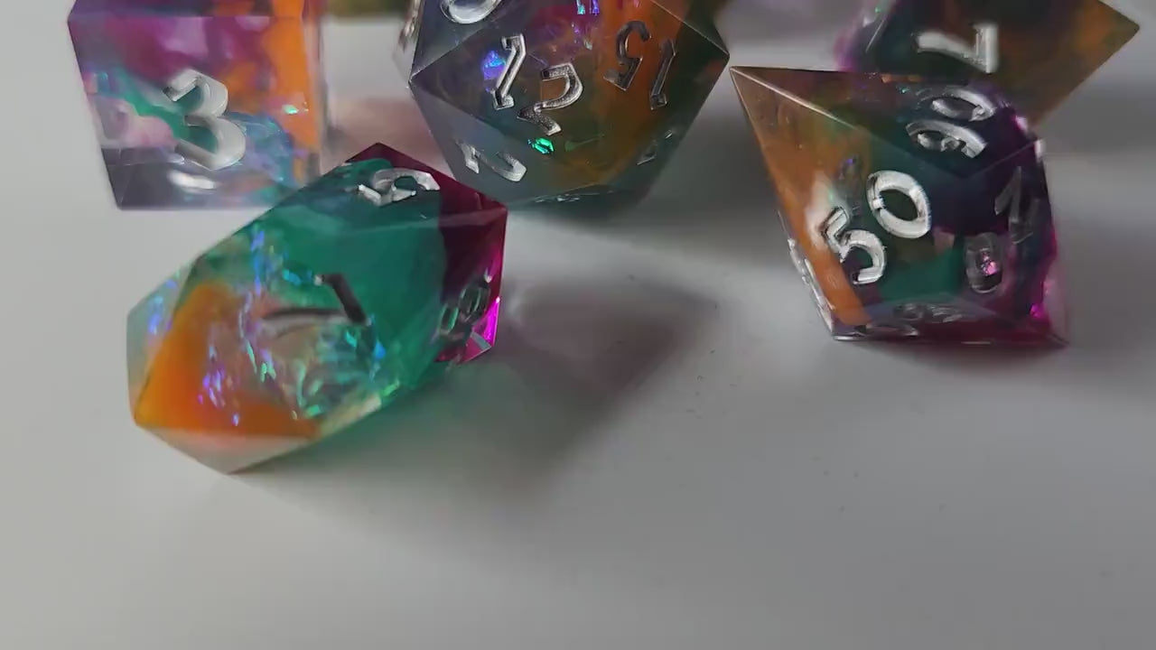 Handmade Resin Dice Set RPG Game DND MTG Tabletop Gaming