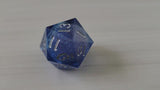 Blue Glitter Liquid Core Handmade Sharp Edge Resin Dice Set RPG Game DND Tabletop Gaming