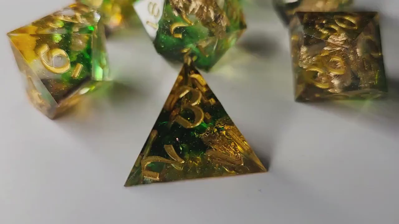 Nebula Handmade Sharp Edge Resin Dice Set RPG Game DND MTG Tabletop Gaming