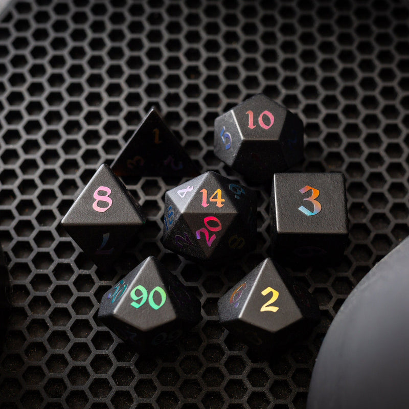 Handmade Resin Dice Online - Obsidian Hand Carved Dice